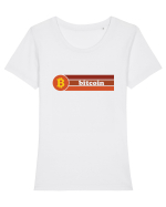Bitcoin Tricou mânecă scurtă guler larg fitted Damă Expresser