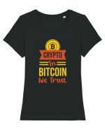 Crypto In Bitcoin We Trust Tricou mânecă scurtă guler larg fitted Damă Expresser