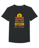 Crypto In Bitcoin We Trust Tricou mânecă scurtă guler larg Bărbat Skater