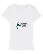 Sportive Mom (green) Tricou mânecă scurtă guler V Damă Evoker
