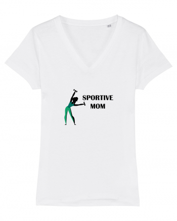 Sportive Mom (green) White