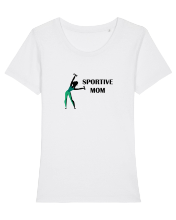 Sportive Mom (green) White