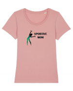 Sportive Mom (green) Tricou mânecă scurtă guler larg fitted Damă Expresser