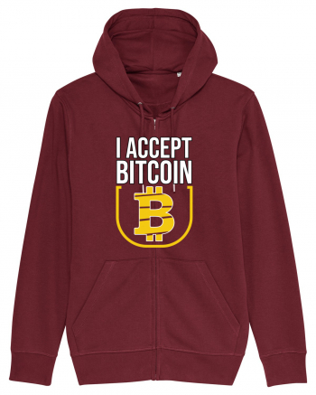 I Accept Bitcoin Burgundy