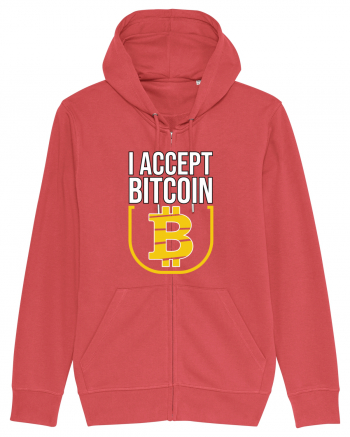 I Accept Bitcoin Carmine Red