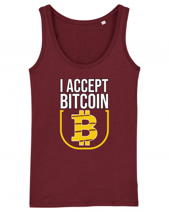 I Accept Bitcoin Burgundy