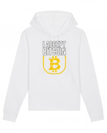 I Accept Bitcoin White