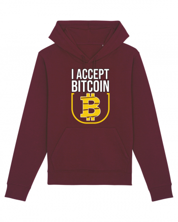 I Accept Bitcoin Burgundy