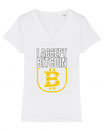 I Accept Bitcoin White