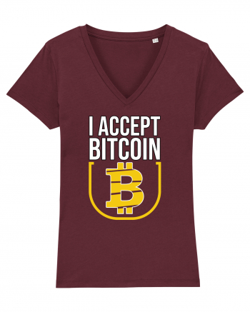 I Accept Bitcoin Burgundy