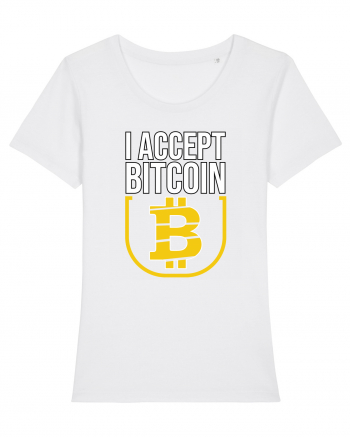 I Accept Bitcoin White