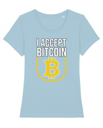 I Accept Bitcoin Sky Blue