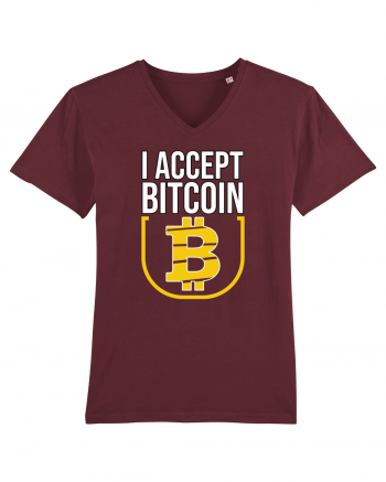 I Accept Bitcoin Burgundy