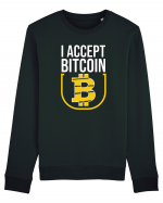 I Accept Bitcoin Bluză mânecă lungă Unisex Rise