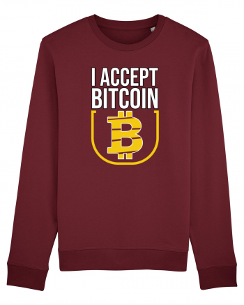 I Accept Bitcoin Burgundy