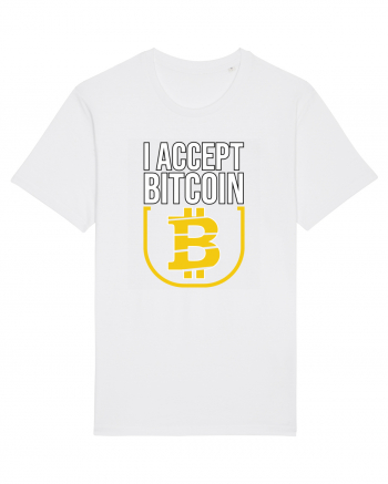 I Accept Bitcoin White