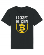 I Accept Bitcoin Tricou mânecă scurtă Unisex Rocker