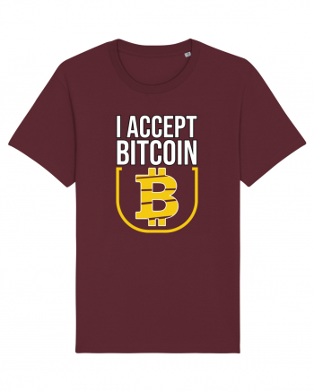 I Accept Bitcoin Burgundy