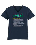 Healer Definition Tricou mânecă scurtă guler V Bărbat Presenter