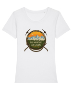 The Mountains are Calling Tricou mânecă scurtă guler larg fitted Damă Expresser