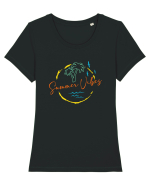 Summer Vibes Tricou mânecă scurtă guler larg fitted Damă Expresser