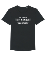 Top secret job. Tricou mânecă scurtă guler larg Bărbat Skater