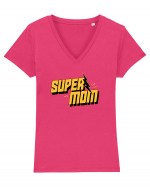 Super Mom Tricou mânecă scurtă guler V Damă Evoker
