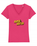 Super Sister Tricou mânecă scurtă guler V Damă Evoker