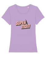 Super Mama Tricou mânecă scurtă guler larg fitted Damă Expresser