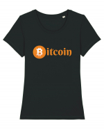 Bitcoin Tricou mânecă scurtă guler larg fitted Damă Expresser