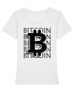 Bitcoin Tricou mânecă scurtă guler larg fitted Damă Expresser