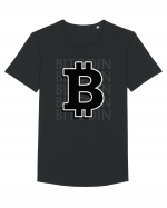 Bitcoin Tricou mânecă scurtă guler larg Bărbat Skater