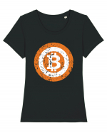 Bitcoin Retro Tricou mânecă scurtă guler larg fitted Damă Expresser