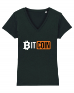 Bitcoin Tricou mânecă scurtă guler V Damă Evoker