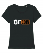 Bitcoin Tricou mânecă scurtă guler larg fitted Damă Expresser