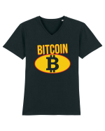 Bitcoin Gas Tricou mânecă scurtă guler V Bărbat Presenter