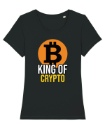 Bitcoin King Of Crypto Tricou mânecă scurtă guler larg fitted Damă Expresser