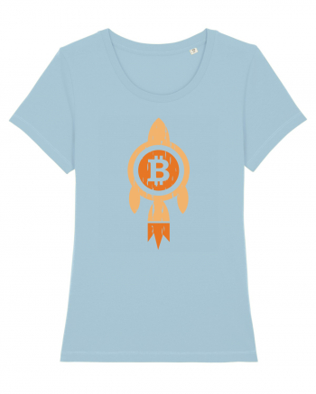 Bitcoin Rocket Sky Blue
