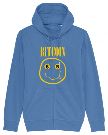 Bitcoin Smiley Face Bright Blue