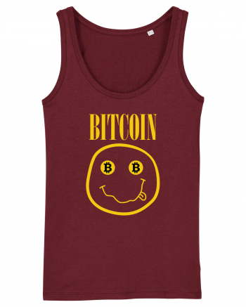 Bitcoin Smiley Face Burgundy