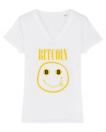 Bitcoin Smiley Face White