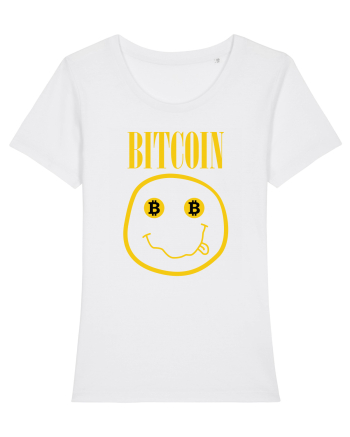 Bitcoin Smiley Face White