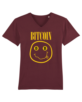 Bitcoin Smiley Face Burgundy