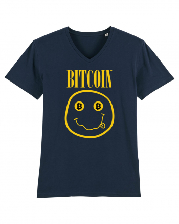 Bitcoin Smiley Face French Navy