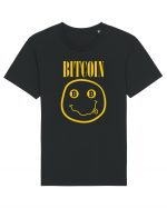 Bitcoin Smiley Face Tricou mânecă scurtă Unisex Rocker