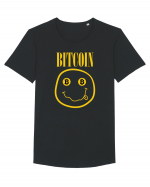 Bitcoin Smiley Face Tricou mânecă scurtă guler larg Bărbat Skater