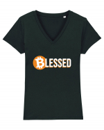Blessed Bitcoin Tricou mânecă scurtă guler V Damă Evoker