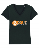 Brave Bitcoin Tricou mânecă scurtă guler V Damă Evoker