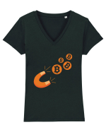 Catch the Bitcoin Tricou mânecă scurtă guler V Damă Evoker