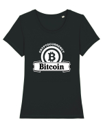 Cryptocurrency Bitcoin Tricou mânecă scurtă guler larg fitted Damă Expresser